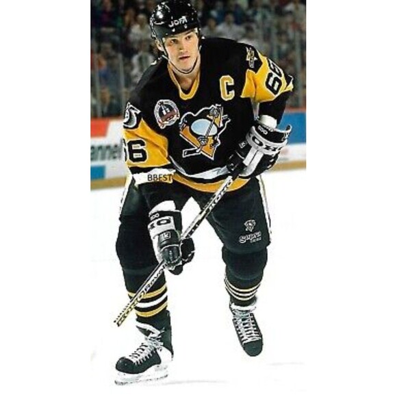 Mario Lemieux (CCM)-(Penguins)-(Yellow)-(Jersey)-(New Cond.)-(Size:XL)-$110.00 - Picture 12 of 12